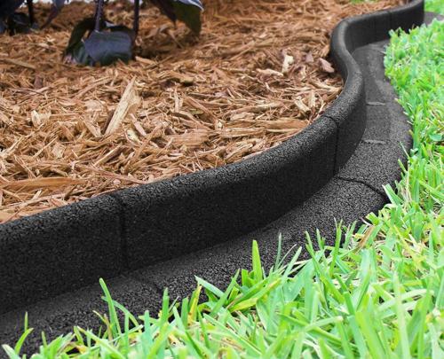 Eco Border 3 x 48 Black Rubber No Dig Landscape Garden Border Edging (Pack 6)