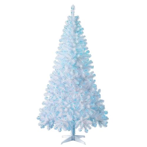 Holiday Time Prelit 300 Blue Incandescent Lights, Madison Pine White Artificial Christmas Tree, 6.5'