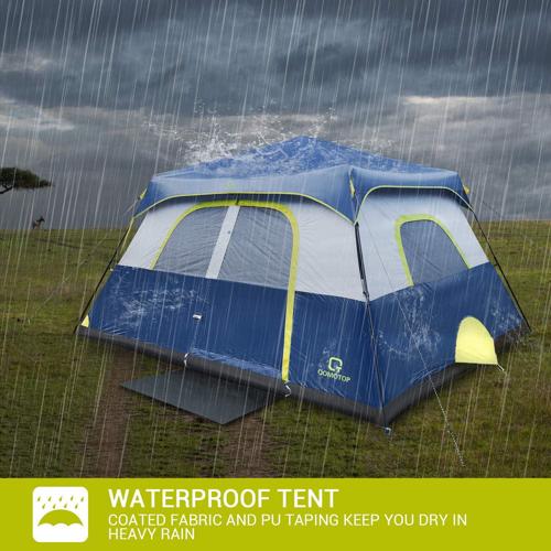 QOMOTOP 8 Person Camping Instant Tent, 60 Seconds Set up Waterproof Tent, Blue