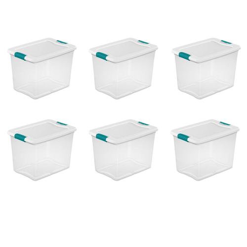 Sterilite 25 Qt. Latching Box White Set of 6
