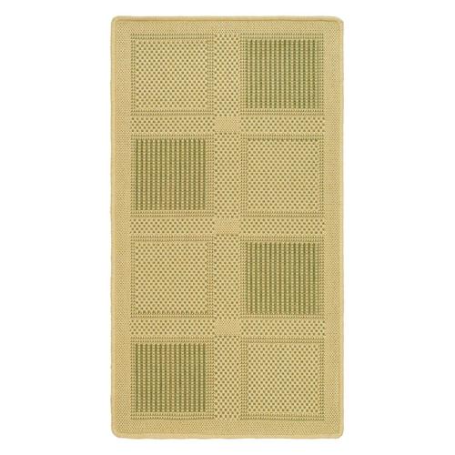 SAFAVIEH Courtyard Eileen Geometric Indoor/Outdoor Area Rug Natural/Olive, 6'7*9'6