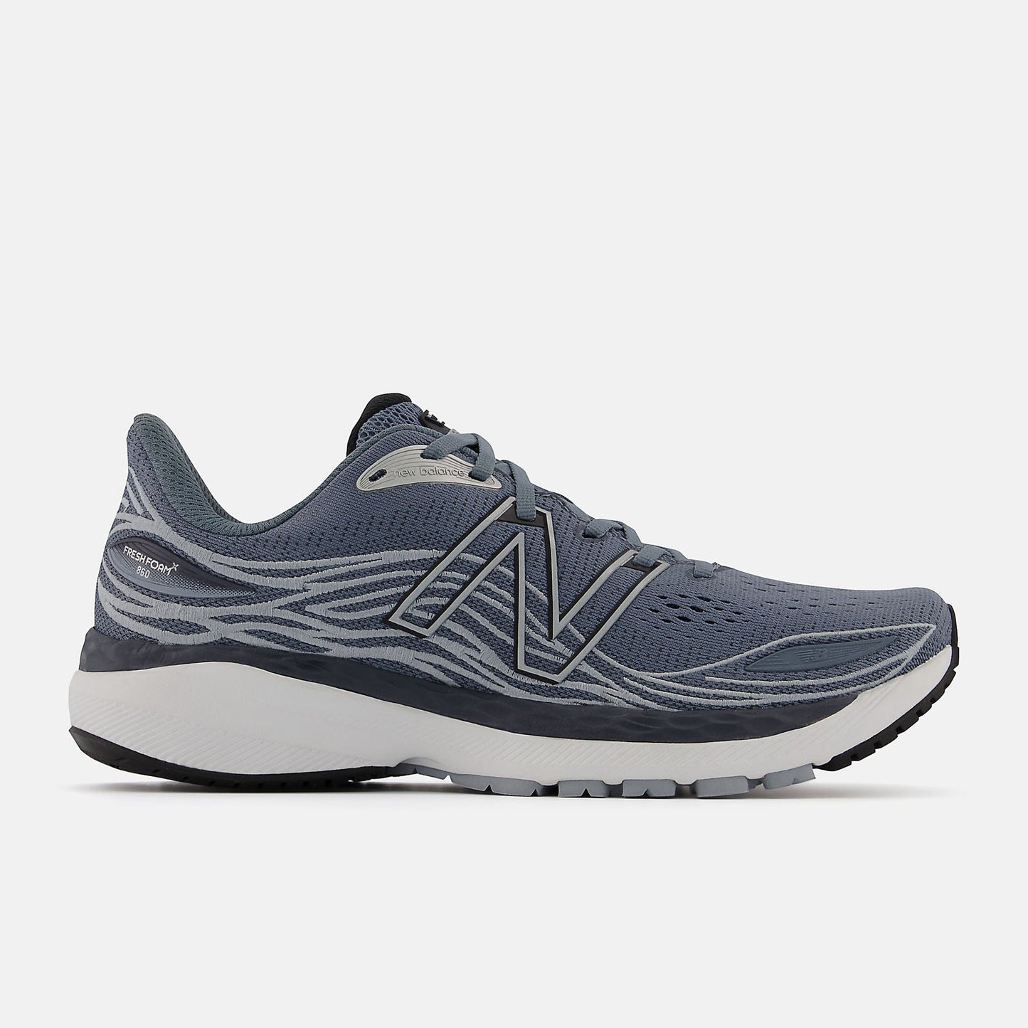 Men's New Balance Fresh Foam X 860v12, Ocean grey/Light Slate and Black, 13 D Medium