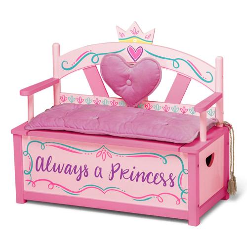 Wildkin Princess Kids Bench Seat with Storage, Multiple Colors