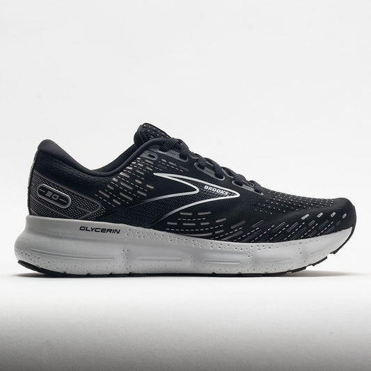 Men's Brooks Glycerin 20, Black/White/Alloy, 11.5 D Medium