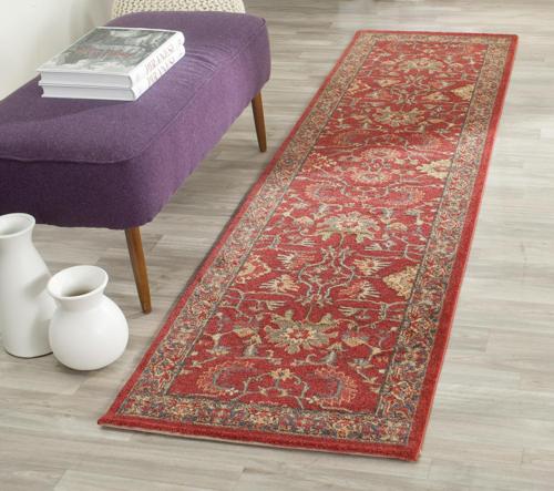 Safavieh MAD693 Madison Area Rug-Finish:Red/Navy,Shape:Runner,Size:10'L*2' 2"W