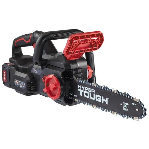 Hyper Tough 20V Max 4.0Ah Battery Powered 12in Brushless Chainsaw with Tool-Free Chain Tension, HT22-401-03-03