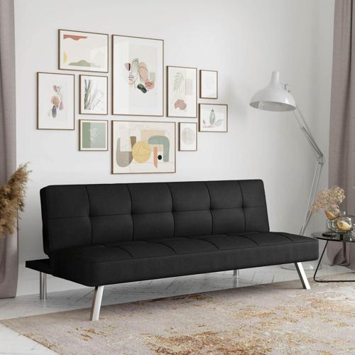 Serta Chelsea Modern Futon, Black Fabric