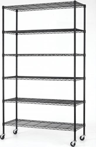 HSS Wire Shelving Rack, Durable 48 W x 18 D x 75 H 6-Shelf Freestanding, Black