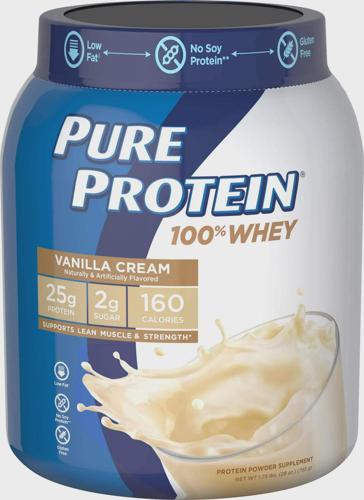 Pure Protein 100% Whey Protein Powder, Vanilla Cream, 25g Protein, 1.75 lbs