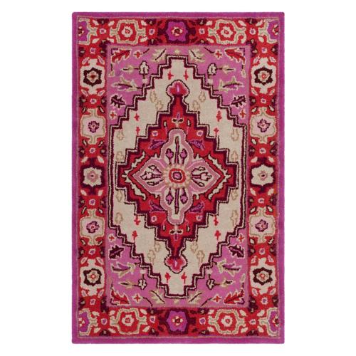 Safavieh Handmade Bellagio Gracia Modern Oriental Wool Rug Red Pink/Ivory 2'6*4' 2'*3' Accent, Indoor Entryway, Kitchen, Bathroom Ivory