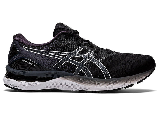 Men's Asics Gel-Nimbus 23, Black/White, 7.5 D Medium