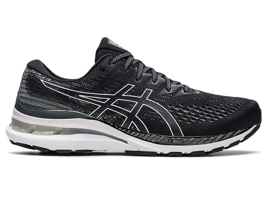 Women's Asics Gel-Kayano 28, Black/White, 9 2A Narrow