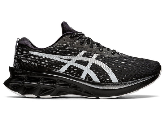 Men's Asics Novablast 2, Black/Pure Silver, 11.5 2E Wide