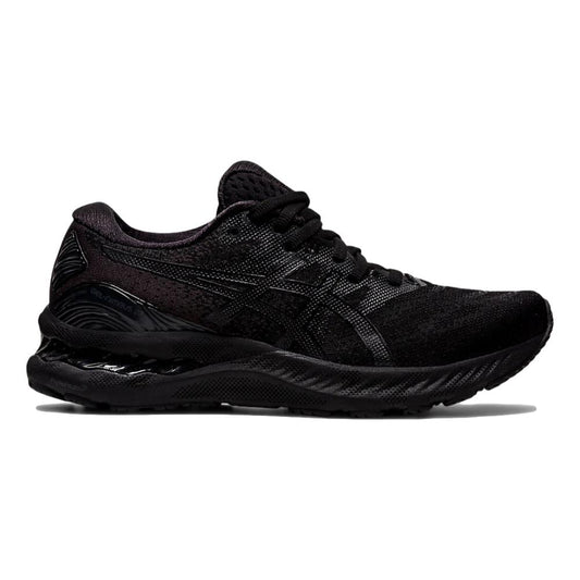 Women's Asics Gel-Nimbus 23, Black/Black, 9 D Wide