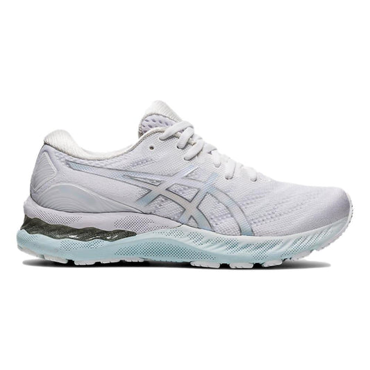 Women's Asics Gel-Nimbus 23, White/Pure Silver, 7 B Medium