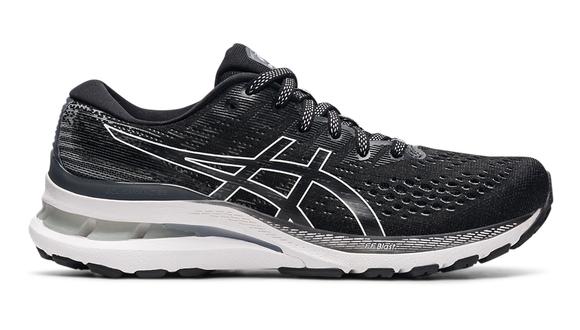 Women's Asics Gel-Kayano 28, Black/White, 7 B Medium