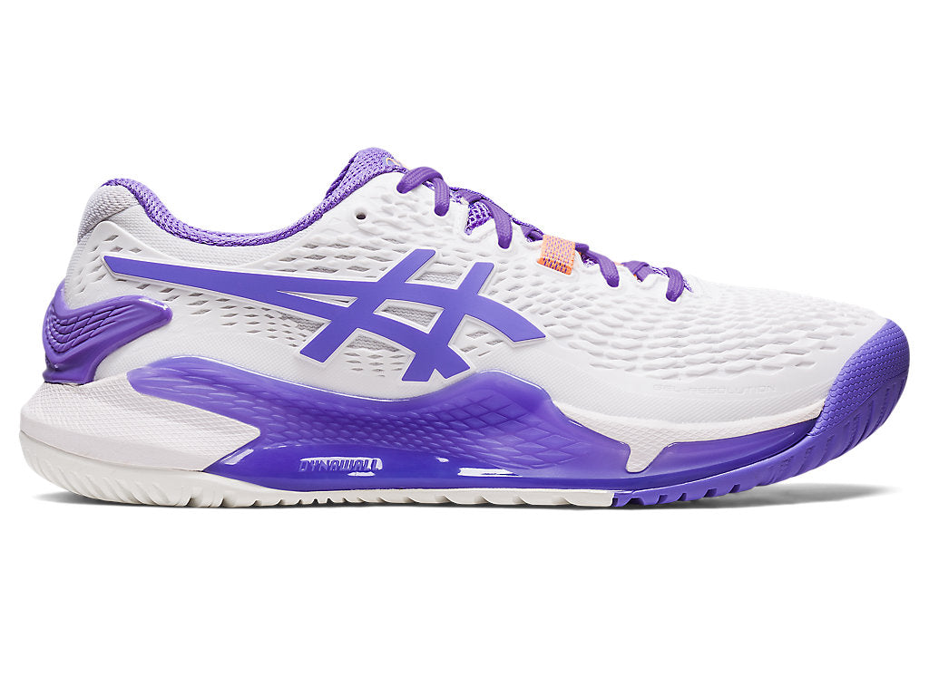 Women's Asics Gel-Resolution 9, White/Amethyst, 9.5 D Wide