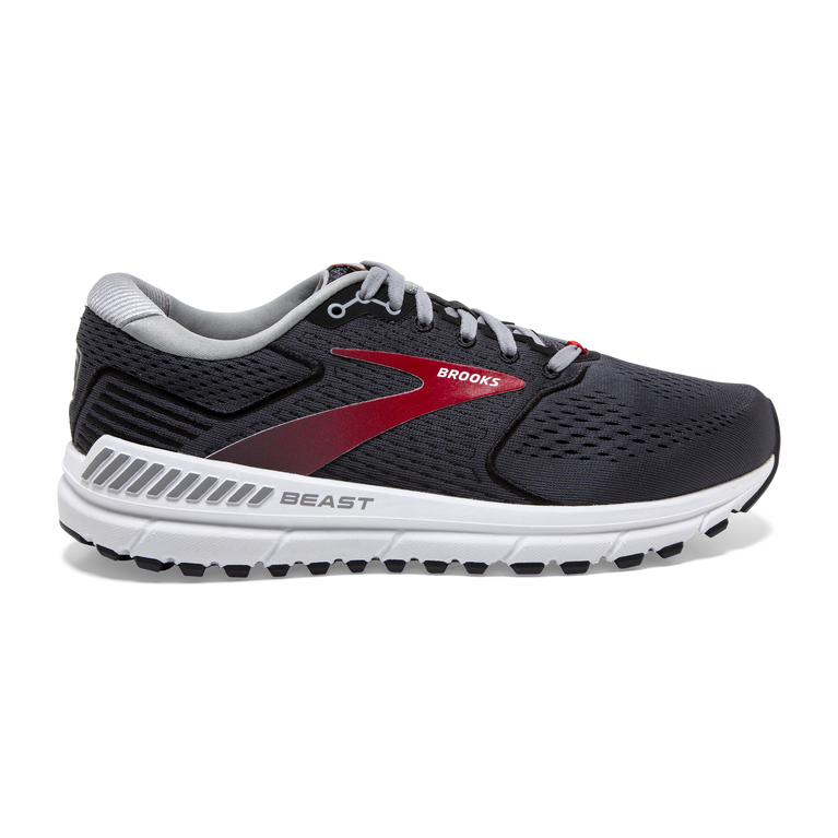 Men's Brooks Beast '20, Blackened Pearl/Black/Red, 11.5 D Medium