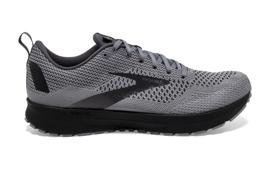Men's Brooks Revel 4, Grey/Blackened Pearl/Black, 10 D Medium