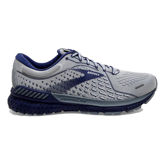 Men's Brooks Adrenaline GTS 21, Grey/Tradewinds/Deep Cobalt, 9 2E Wide