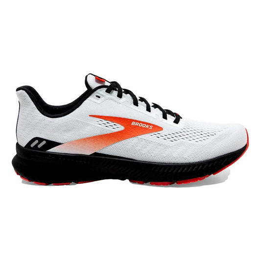 Men's Brooks Launch 8, White/Black/Red Clay, 12 D Medium