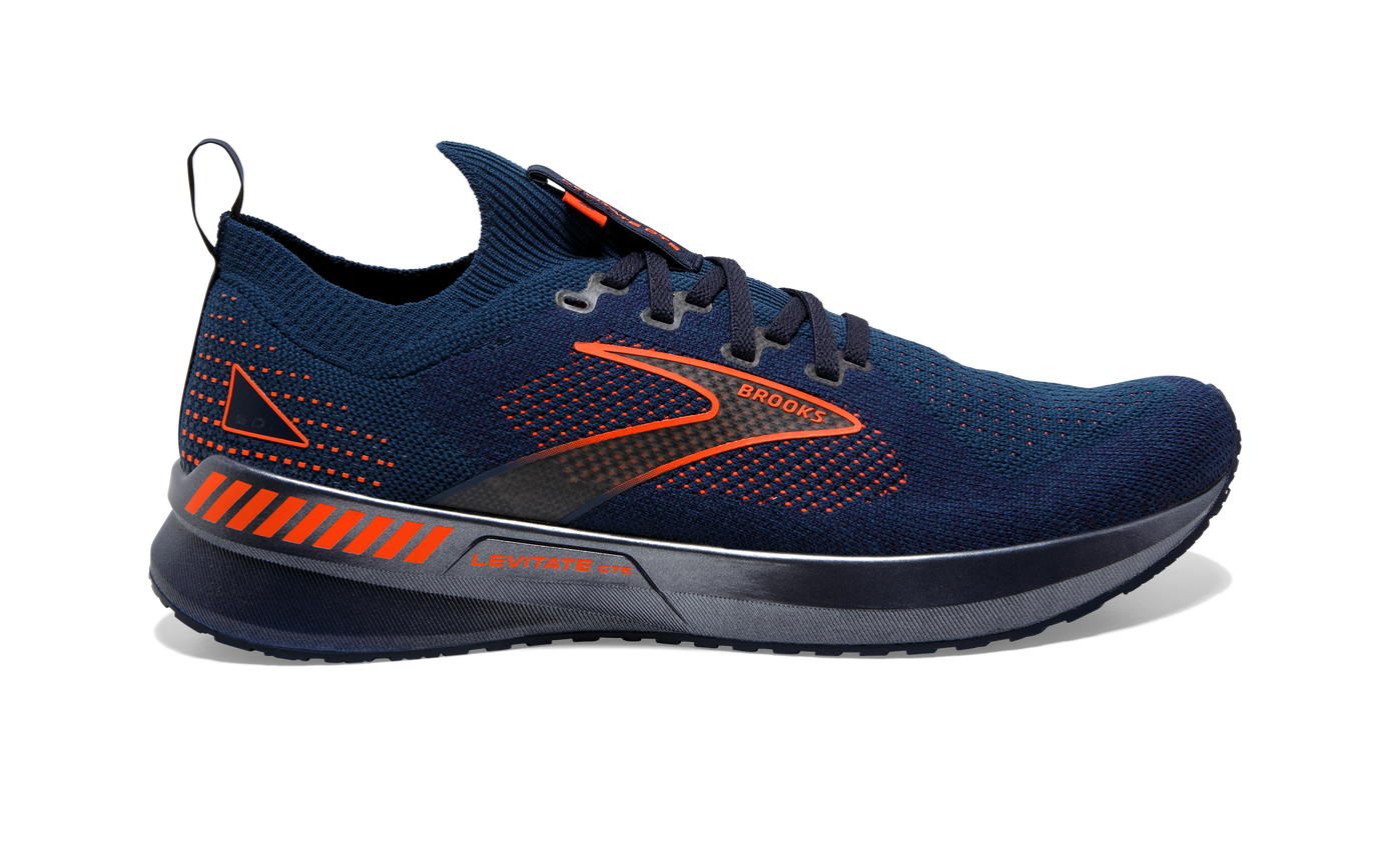 Men's Brooks Levitate Stealthfit GTS 5, Peacoat/Titan/Flame, 11 D Medium