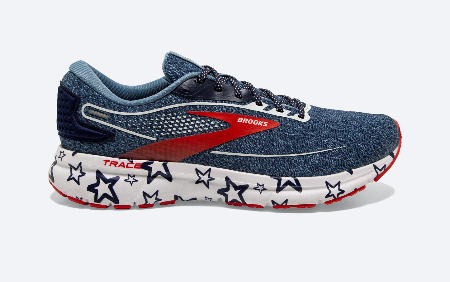 Men's Brooks Trace 2, White/Peacoat/Poppy, 9.5 D Medium