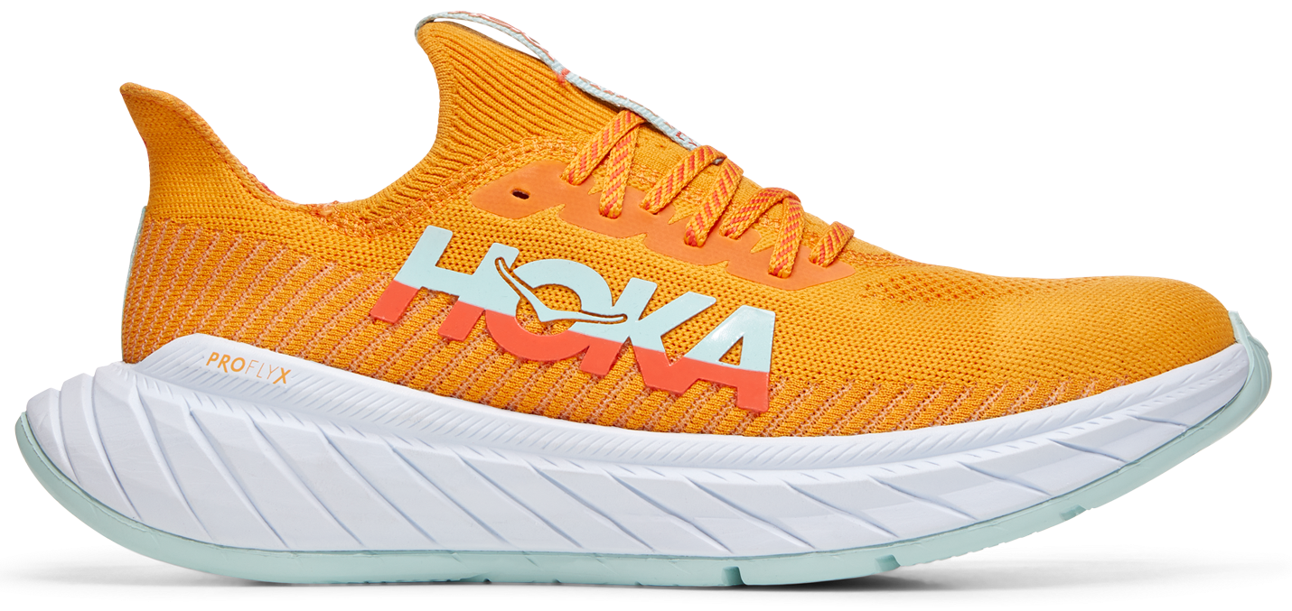 Men's Hoka One One Carbon X 3, Radiant Yellow/Camellia, 11 D Medium