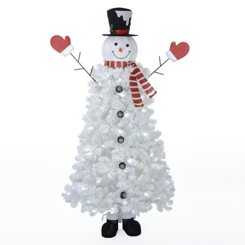 Holiday Time 6.5-foot Pre-Lit Snowman Christmas Tree with 140 Cool White LED Lights