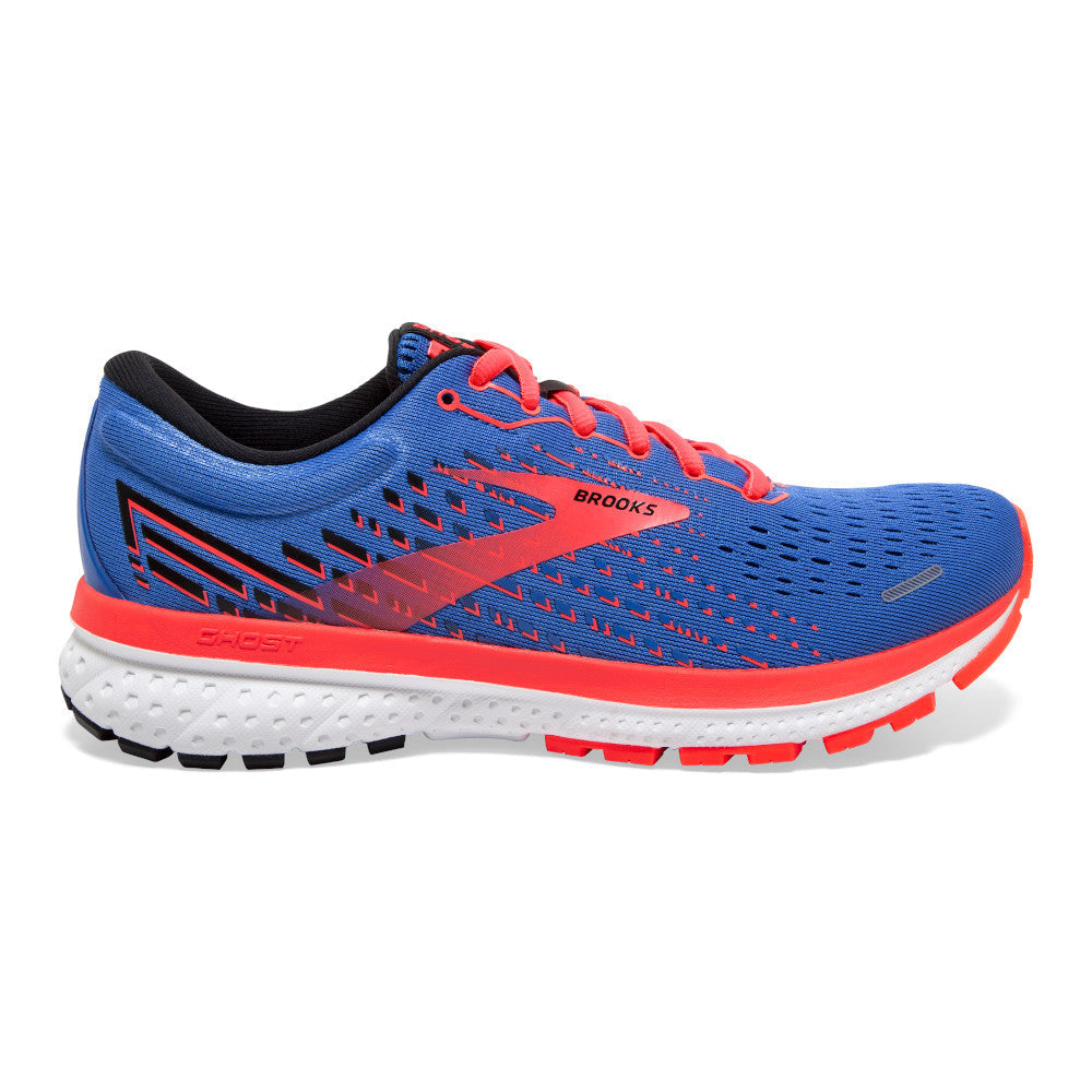 Women's Brooks Ghost 13, Blue/Coral/White, 11 B Medium