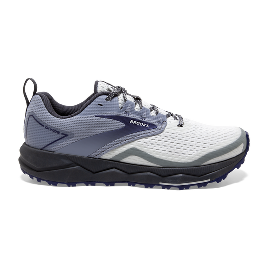Women's Brooks Divide 2, Grey/Dawn/Blue Ribbon, 10 B Medium