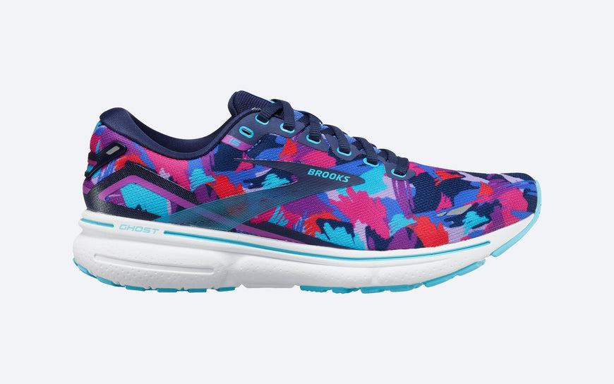 Women's Brooks Ghost 15, Blue/Eclipse/Purple, 9 B Medium