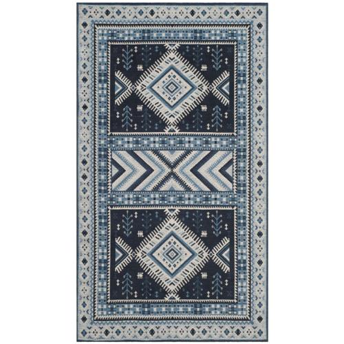 SAFAVIEH Classic Vintage Clarette Chevron Bordered Area Rug, Navy/Light Blue, 3'*5'