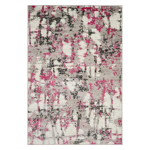 SAFAVIEH Skyler Langston Abstract Runner Rug, Grey/Pink, 2'*8'