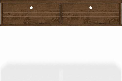 Manhattan Comfort Liberty 42.28 Mid-Century Modern Floating Office Desk with 2 Shelves in Rustic Brown