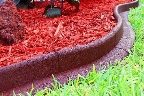 Eco Border 3*48 Red Rubber No Dig Landscape Garden Border Edging (Pack 6)