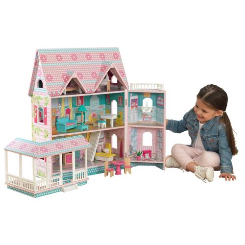 KidKraft Abbey Manor Dollhouse with 18-Piece Accessory Set