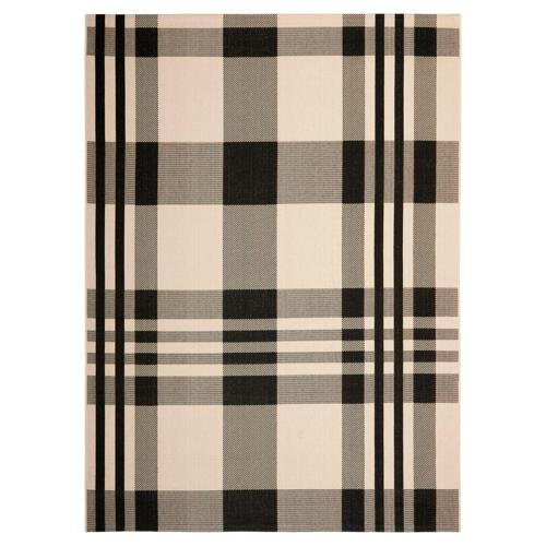 SAFAVIEH Indoor Outdoor CY6201-216 Courtyard Black / Bone Rug