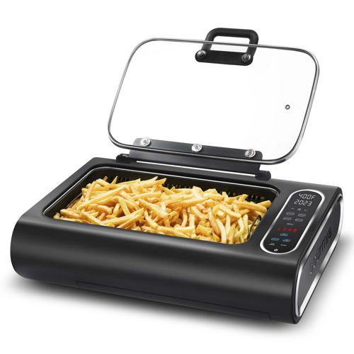 Gourmia FoodStation Indoor Smokeless Grill with Guided Cooking, Black