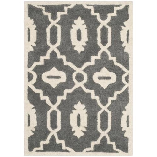 SAFAVIEH Chatham CHT745D Handmade Dark Grey / Ivory Rug