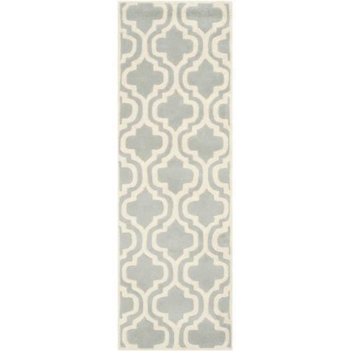Safavieh Handmade Chatham Opha Modern Moroccan Wool Rug Grey/Ivory 2'3*5' 3'*5', 2'*3' Accent, Indoor Living Room, Bedroom, Dining Room