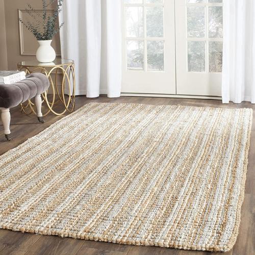 Safavieh Natural Fiber Collection NF447K Handmade Chunky Textured Premium Jute 0.75-inch Thick Area Rug, 11*15, Grey 11*15 Grey/Natural
