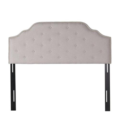 GDF Studio Austell Tufted Fabric Full/Queen Headboard, Light Gray and Black