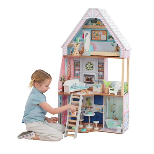 KidKraft Matilda Wooden Dollhouse with Balcony, Movable Staircase and 23 Accessories