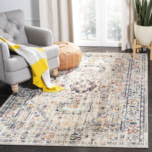 SAFAVIEH Madison Trenton Vintage Traditional Area Rug, Grey/Blue, 5'3*7'6