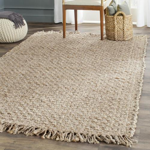 SAFAVIEH Natural Fiber Eason Braided Jute Area Rug, Natural, 6'*9'