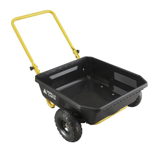 Gorilla Carts GCR-4 4 Cu. Ft. Poly Yard Cart, 300-pound Capacity, Black