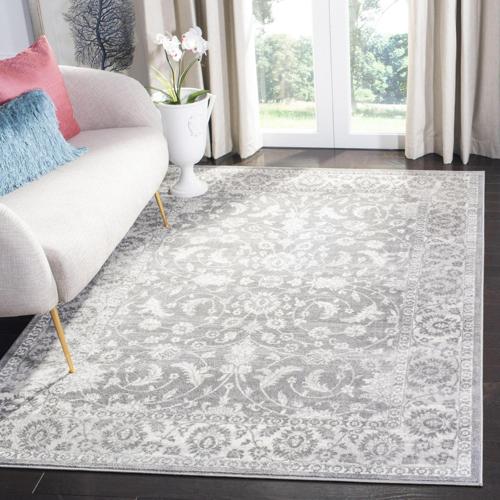 SAFAVIEH Brentwood Shannen Traditional Area Rug, Cream/Grey, 6'*9'