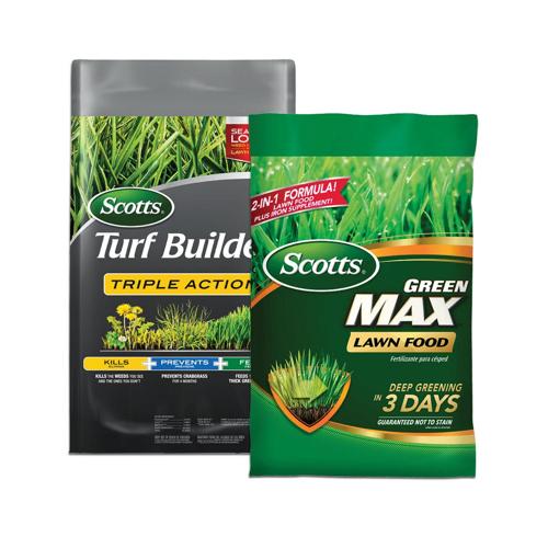 Scotts Turf Builder Triple Action and Scotts Green Max Grasses Crabgrass Preventer and Lawn Food, 84 lbs for Large Northern Lawns (2 Pack)
