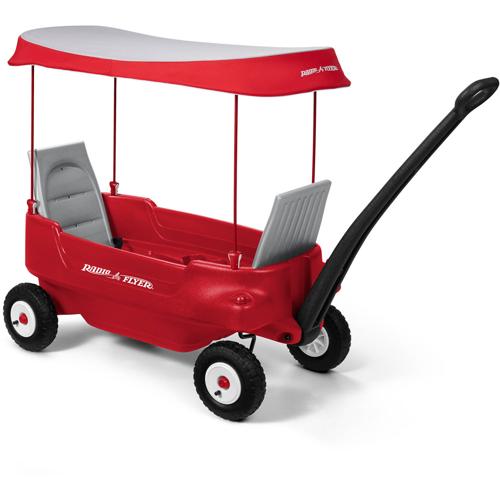Radio Flyer, Deluxe All-Terrain Pathfinder Wagon with Canopy, Air Tires, Red